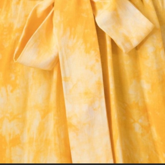 Yellow Tie Dye Surplice Kimono Romper - Picture 3 of 3